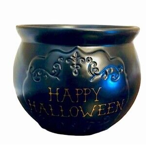 Magenta Ceramic Happy Halloween Cauldron